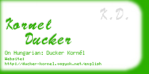 kornel ducker business card